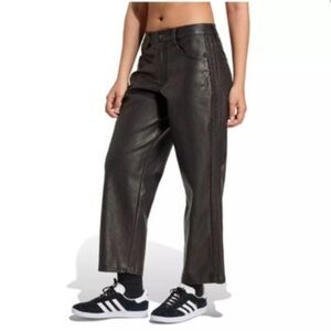 Adidas Originals Women's Firebird Pleather Crop Pant Size 4